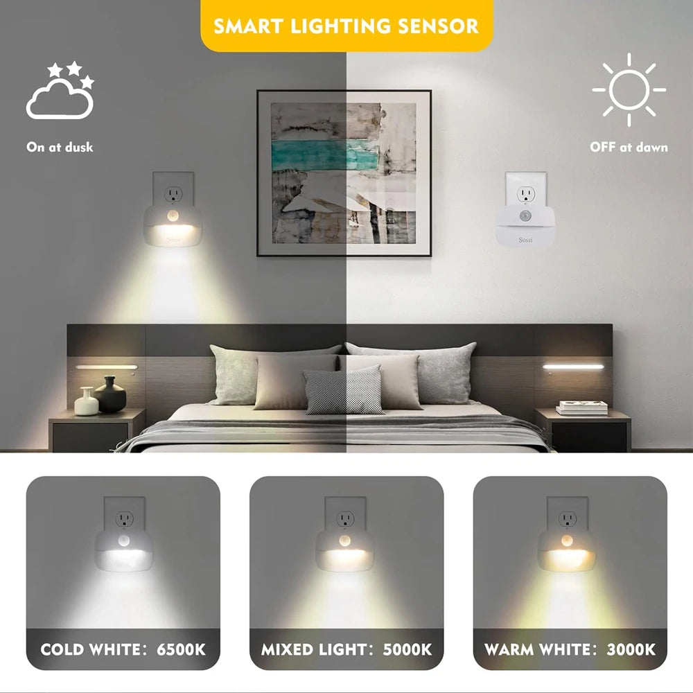 LED Night Light Plug In Smart Motion Sensor