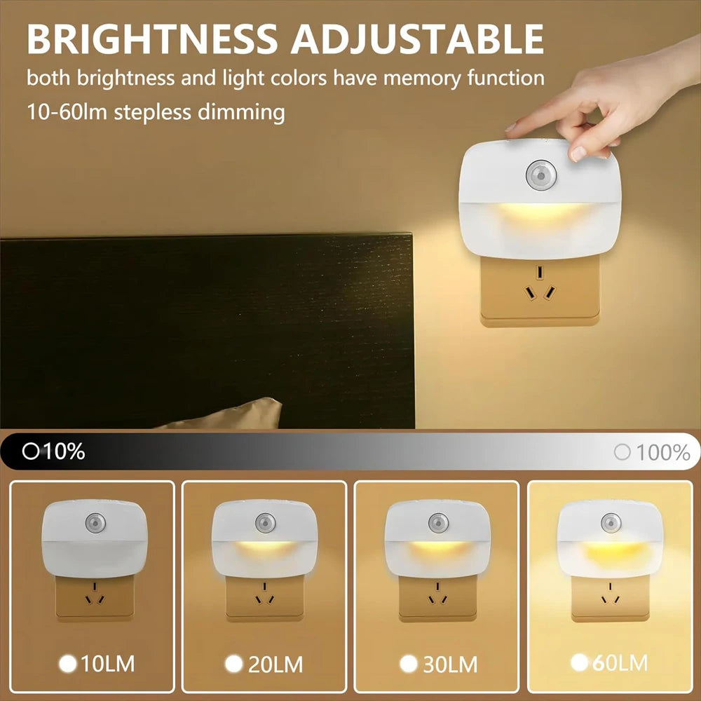 LED Night Light Plug In Smart Motion Sensor