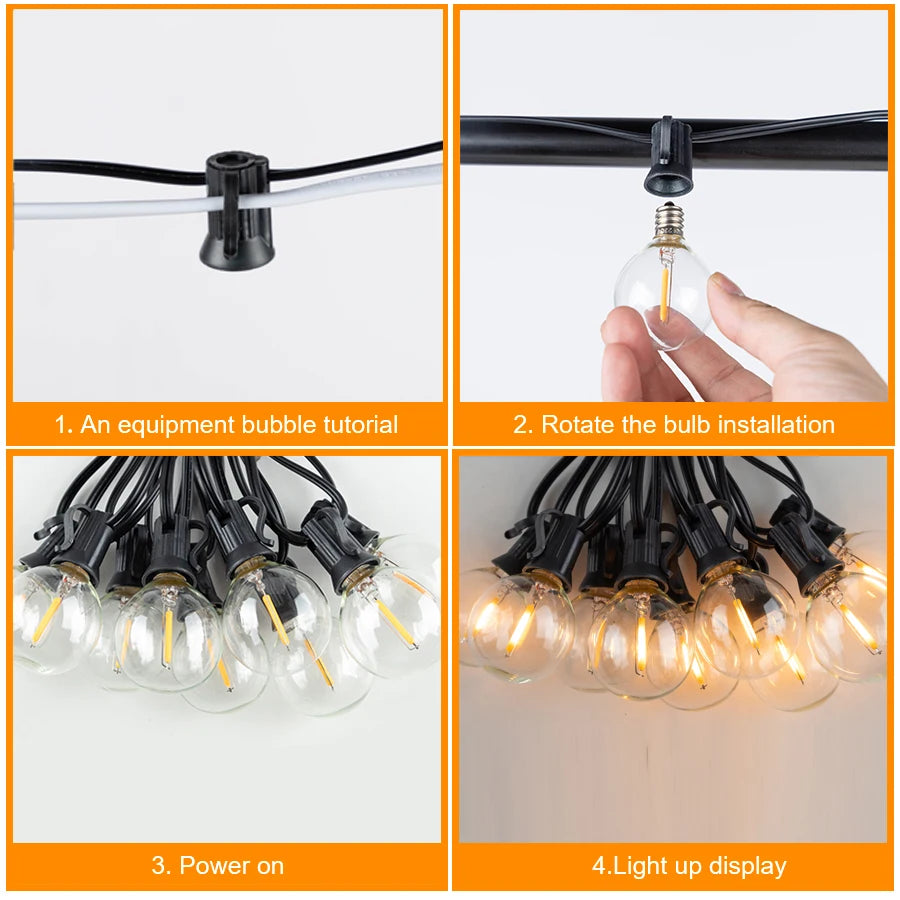 LED Outdoor String Ball Lights Shatterproof